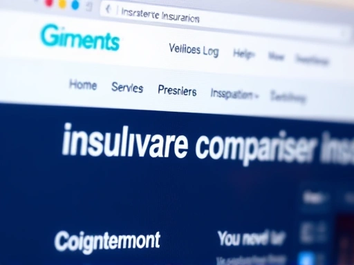 보험 비교 사이트 화면을 클로즈업한 이미지