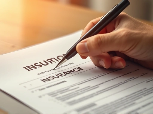 손에 펜을 든 채 보험 서류의 세부 사항을 자세히 검토하는 사람의 클로즈업 샷입니다.