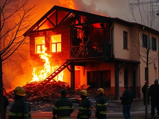 화재로 인한 빌라의 심각한 피해를 보여주는 이미지