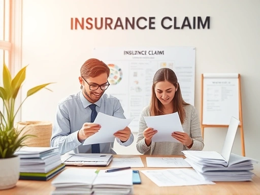 보험금 청구 과정을 묘사한 이미지