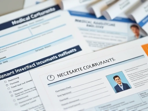 필요 서류를 클로즈업한 이미지