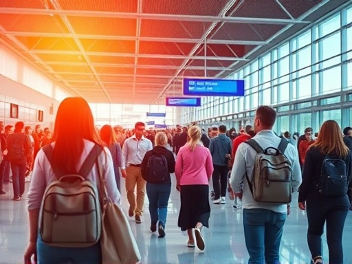 {활기찬 공항 분위기