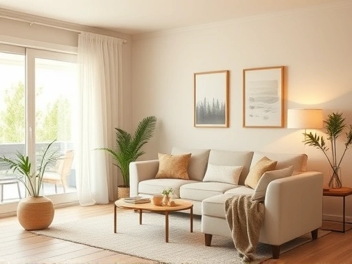 노후 대비를 상징하는 편안한 집과 따뜻한 조명이 있는 거실 풍경.