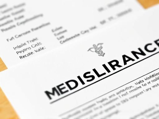 진료비 영수증과 실손보험 약관을 클로즈업하여 보여주는 이미지