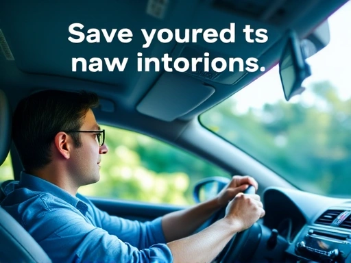 운전자가 자동차 보험료를 절약하기 위해 정보를 찾고 있는 장면