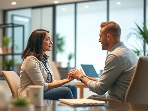 보험 상담을 받는 직장인의 모습