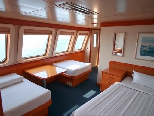 크루즈 선실 내부의 모습