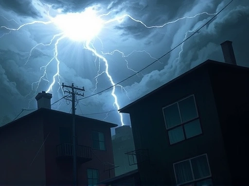 강렬한 폭풍우가 몰아치는 장면