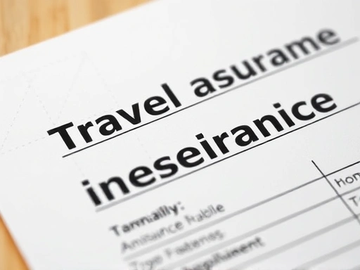 여행보험 가입 서류를 자세히 보여주는 클로즈업 샷, 선명한 디테일과 차분한 조명으로 정보에 대한 신뢰도와 중요성을 강조합니다.
