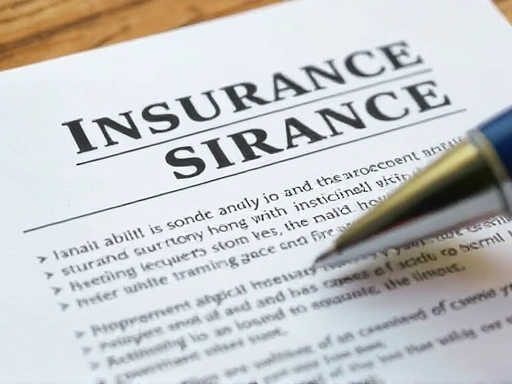 보험 서류의 주요 부분을 클로즈업하여 보여주는 이미지