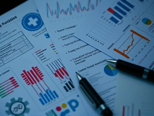 다양한 의료 서류와 차트 이미지