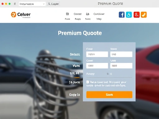 자동차보험 비교견적 웹사이트 인터페이스를 보여주는 이미지
