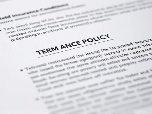 보험 증권과 약관을 확대하여 보여주는 클로즈업 이미지