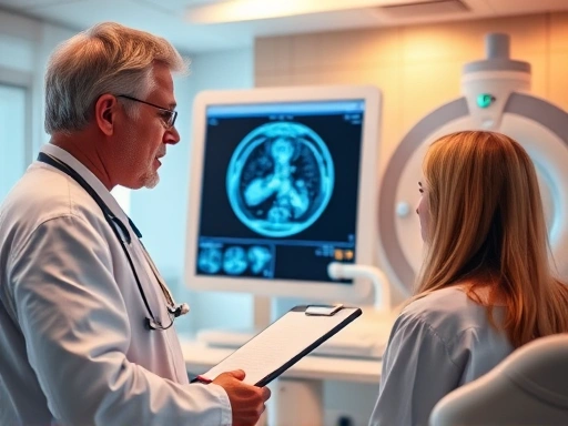 의사가 MRI 검사를 지시하는 장면