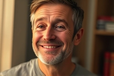 담배를 끊고 건강을 되찾은 사람의 밝은 표정과 활기찬 모습