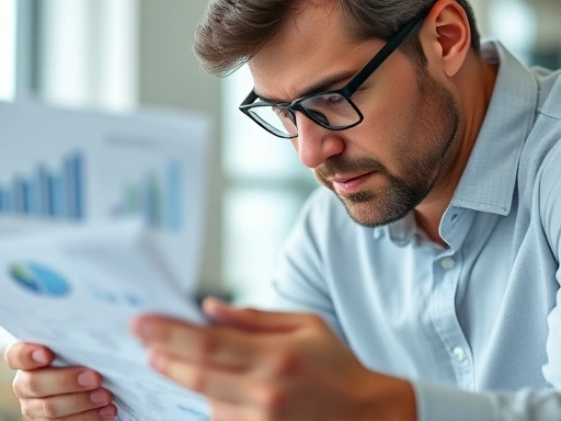 사업자가 대출 옵션을 신중하게 고려하는 모습