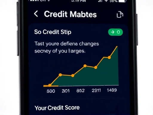 신용점수 관리 앱 화면을 클로즈업한 이미지