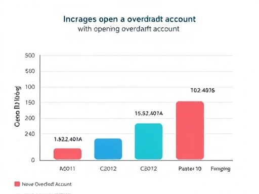 마이너스 통장 개설 후 신용등급 변화 추이를 보여주는 그래프, 밝은 색상과 깔끔한 디자인으로 신뢰도를 높임