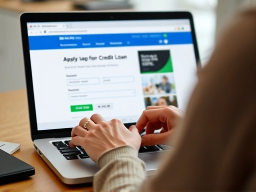 온라인으로 마이너스 대출 신청하는 과정을 보여주는 이미지