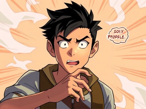 문제 해결을 위해 고심하는 인물의 모습