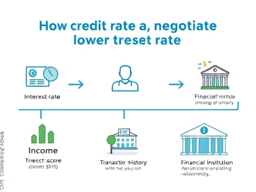 신용대출 금리 인하 협상 과정을 시각적으로 보여주는 인포그래픽.
