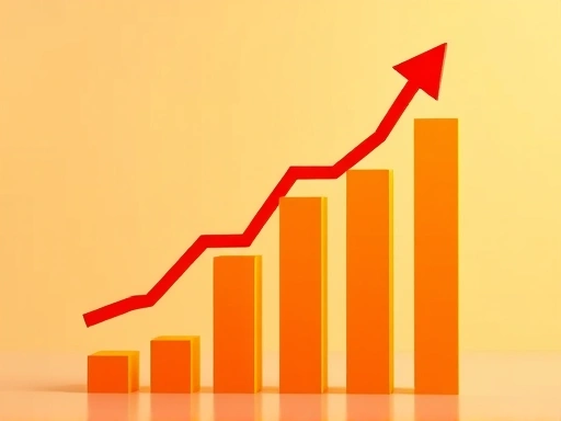 밝은 색상의 그래프가 상승하는 이미지