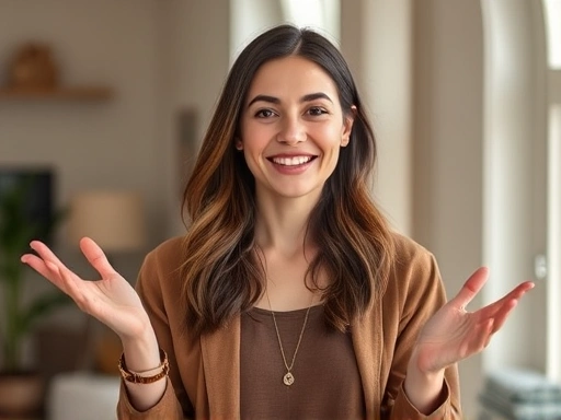 사업 아이템을 설명하는 젊은 여성 창업가의 자신감 넘치는 모습