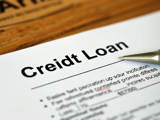 신용대출 관련 서류를 확대하여 보여주는 클로즈업 이미지