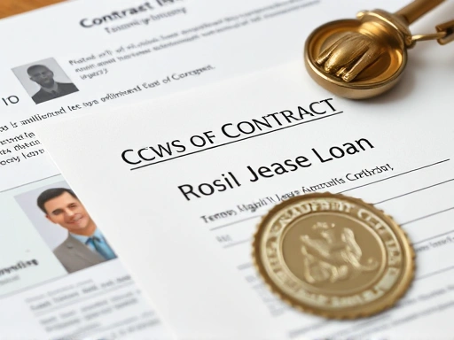 계약서, 신분증, 도장 등 전세자금대출 신청에 필요한 서류들을 클로즈업하여 보여주는 이미지