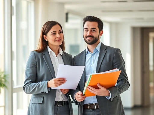 {직장인과 자영업자가 각각 서류를 들고 마이너스 통장 발급을 고민하는 장면