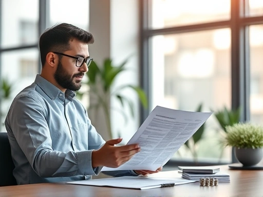 스타트업 CEO가 정부 지원 대출 정보를 검토하며 사업 계획을 논의하는 장면