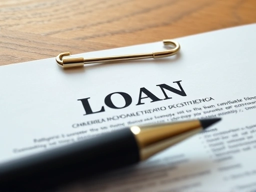 대출 서류를 검토하는 클로즈업 장면