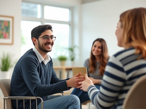 학생이 학자금 대출 상담을 받는 장면