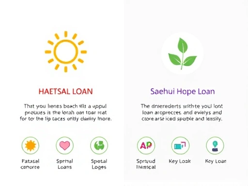 두 대출 상품의 주요 특징을 아이콘과 함께 시각적으로 나타내는 이미지