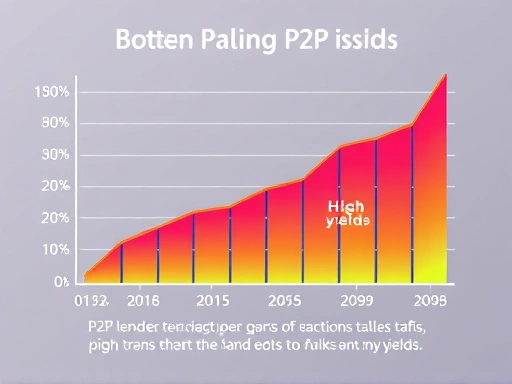 {P2P 대출 그래프가 상승 추세를 나타내며, 밝은 색상과 긍정적인 분위기