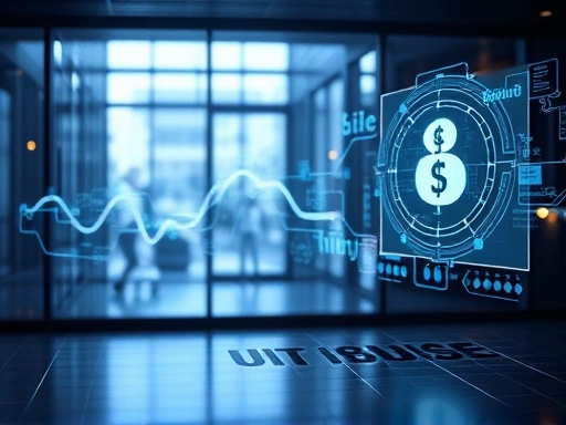 디지털 인터페이스를 통해 자금 흐름이 시각적으로 표현된 장면