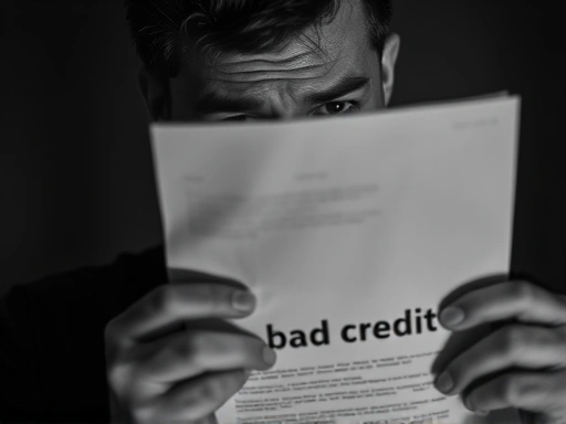 한 남성이 걱정스러운 표정으로 서류를 들고 고민하는 장면