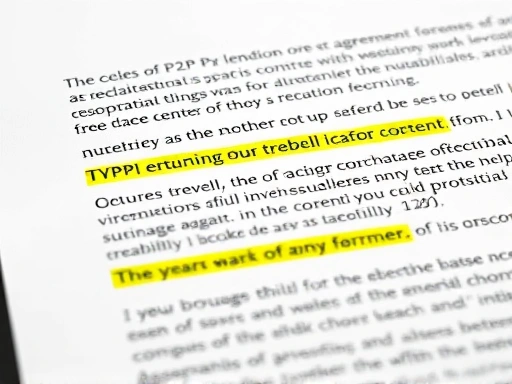 P2P 대출 약관의 특정 조항을 클로즈업한 이미지