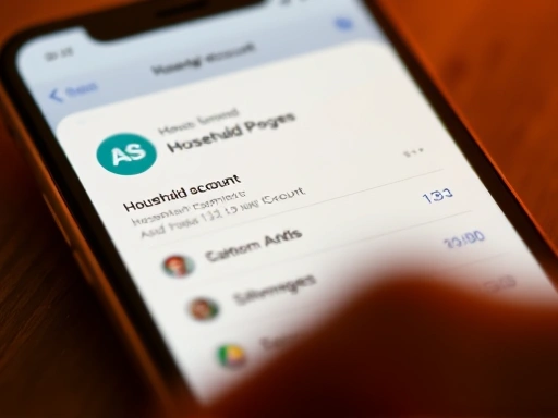 가계부 앱 화면을 클로즈업하여 재정 관리의 중요성을 강조, 따뜻한 조명과 선명한 색상 대비로 긍정적인 변화를 암시합니다.