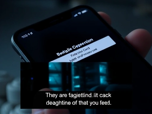 신용카드 발급 거절 메시지가 담긴 스마트폰 화면 클로즈업, 어두운 조명과 차가운 색감으로 긴장감을 강조하는 두 번째 이미지