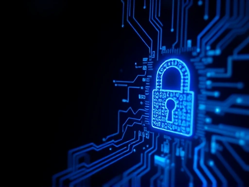 {신용카드 사기 예방 가이드, 금융 보안의 핵심, 사이버 범죄로부터 안전하게 지키기 위한 방법 제시, 사이버 보안 콘셉트, 디지털 아트로 보안의 중요성을 시각적으로 표현, 푸른색과 깊은 그림자를 사용하여 진지하고 신뢰감 있는 분위기