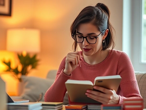 한 여성이 신용카드를 정리하며 신용점수 관리에 집중하는 모습