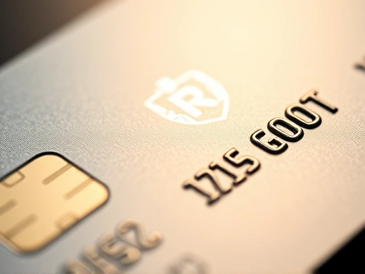 클로즈업된 신용카드가 빛을 받으며 반짝입니다.