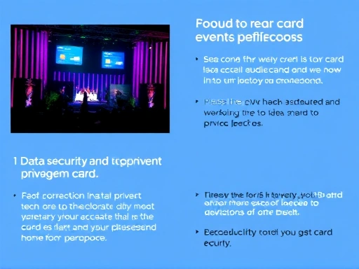 카드 이벤트 참여, 개인 정보 보호 강조, 데이터 보안 및 개인 정보 침해 위험에 대한 우려를 제기하는 이미지