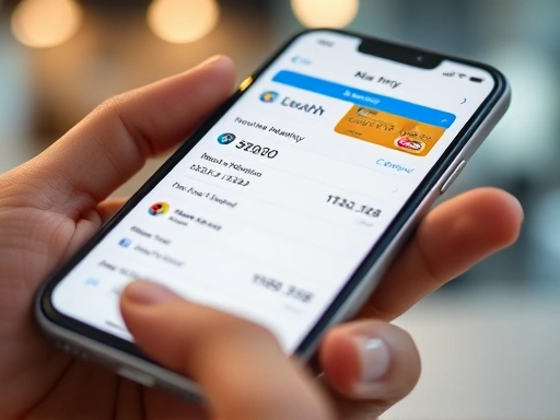 스마트폰 화면에 표시된 카드사 앱의 실시간 이용 내역을 클로즈업하여 보여주는 이미지