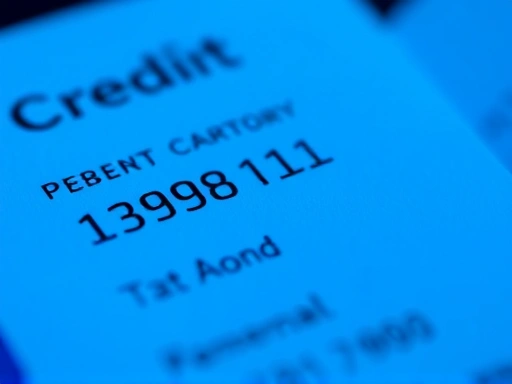 신용카드 명세서 클로즈업, 카드 번호와 개인 정보는 블러 처리됨.