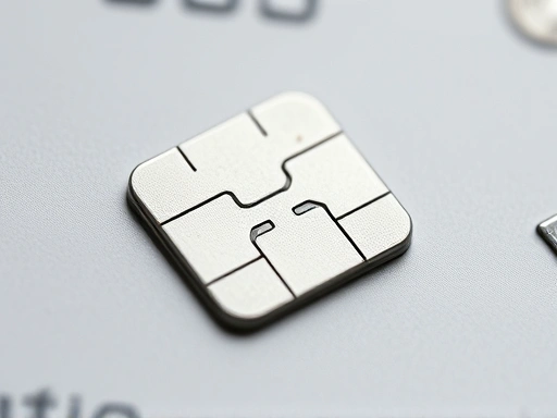 카드 IC칩을 클로즈업하여 보여주는 이미지