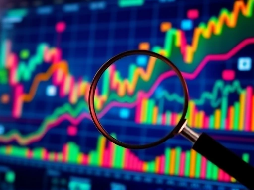 다채로운 색상과 복잡한 그래프로 표현된 경제 데이터 시각화.