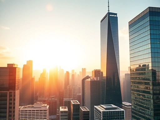역동적인 도시 스카이라인이 보이는 넓은 구역을 캡처하여 투자의 글로벌 특성과 광범위한 잠재력을 시사하는 첫 번째 이미지