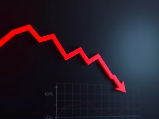 붉은색 그래프가 하락세를 나타내는 이미지